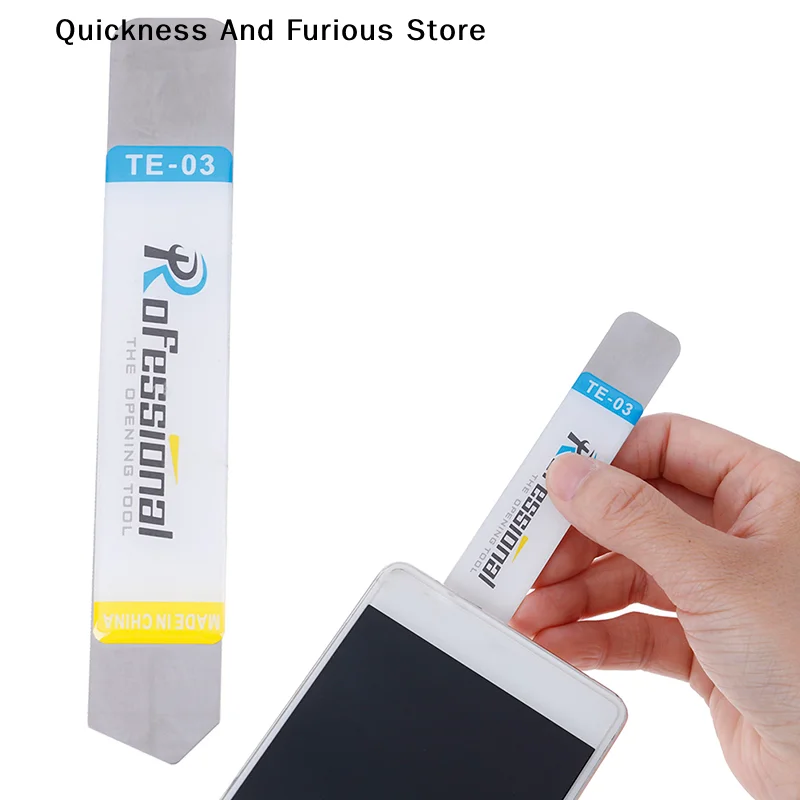 

Инструмент для ремонта мобильных телефонов: 1 шт. металлический плоский шпатель с мягким лезвием для снятия клея с разбитых экранов