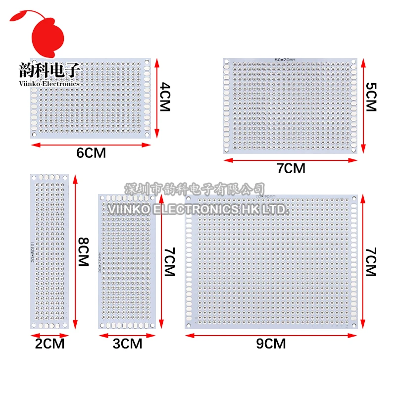 5PCS PCB Protoboard White Double Side Prototype Board 2x8cm 3x7cm 4x6cm 5x7cm Printed Circuit Boards DIY Electronic Kit