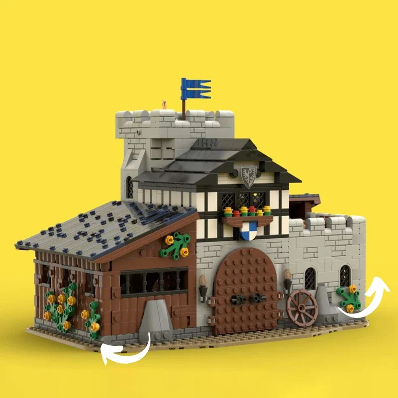 

MOC Building Block Toy Building Kit - Medieval Fortress and Street Scene House model building block Brick Festival Gift