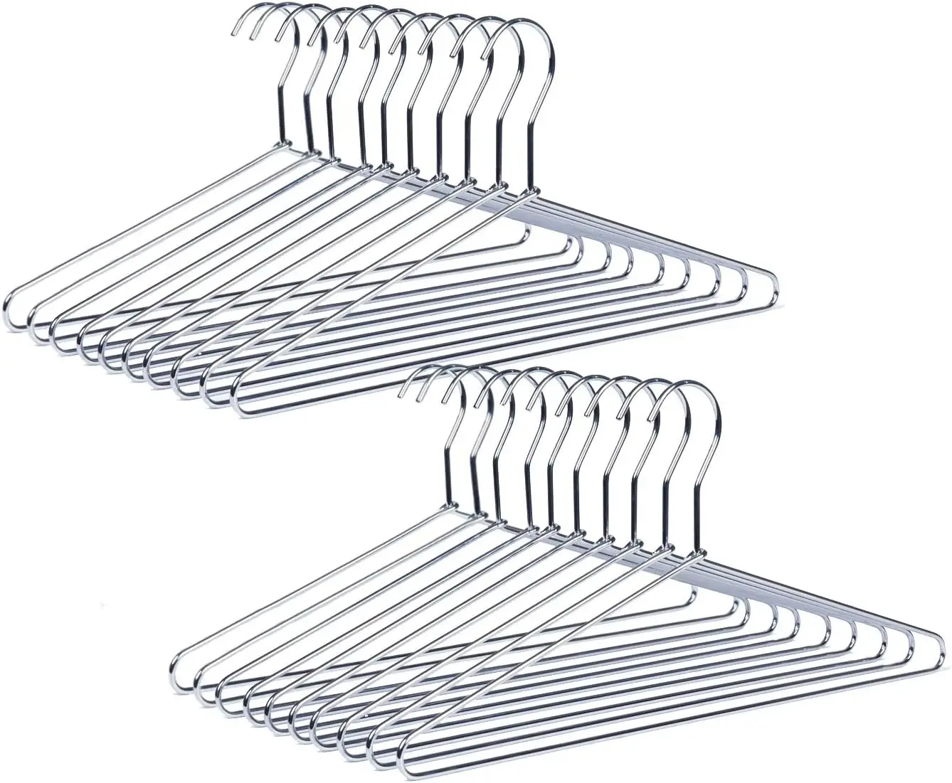 

30 Pack Heavy Duty Metal Shirt Coat Hangers, Stainless Steel Clothes Hanger with Polished Chrome