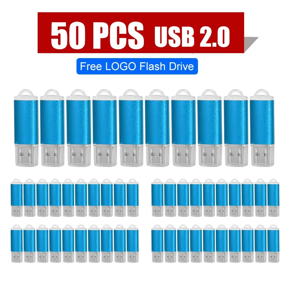 Wholesale 50PCS USB Flash Drive Pen Drive usb 1GB 2GB 4GB 8GB 16GB 32G 64GB 128GB Memory Flash Disk Free Custom Logo