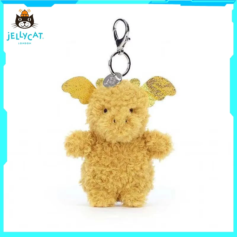 

【В наличии】Мягкая игрушка-брелок Jellycat «Маленький золотой дракон» для сумки, милый мультяшный плюшевый дракон, подарок на день рождения и Рождество