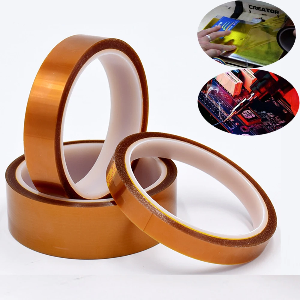 

Polyimide Adhesive Tape 33M/Roll High Temperature Heat Resistant Electronic Insulation for BGA PCB 3D Printing Board Protection