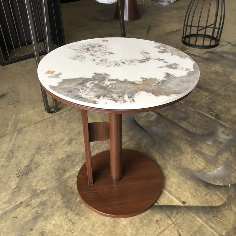 Modern light luxury simple rock slab coffee table home and commercial hotel sofa corner balcony