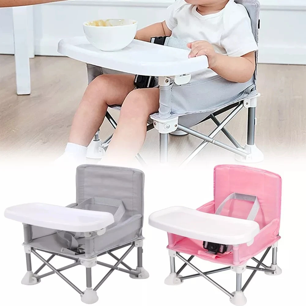 baby-foldable-portable-dining-chair-with-plate-seat-belt-children's-beach-chair-camping-child-comfortable-feeding-seat-baby