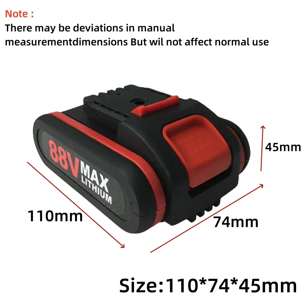 Baterai Li-ion Isi Ulang 88V 3000mAh Untuk Peralatan Listrik Worx Dan Gergaji Mesin Dengan pengisi daya