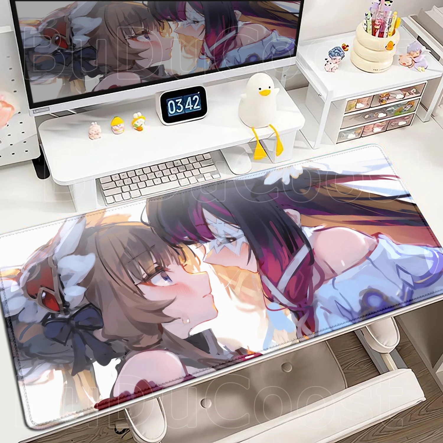 แผ่นรองเมาส์ลายการ์ตูนสาวน้อยสุดน่ารักจากเกม Genshin Impact รุ่น Sandrone Columbina สำหรับคีย์บอร์ด คอมพิวเตอร์ แล็ปท็อป และอุปกรณ์เกมเมอร์