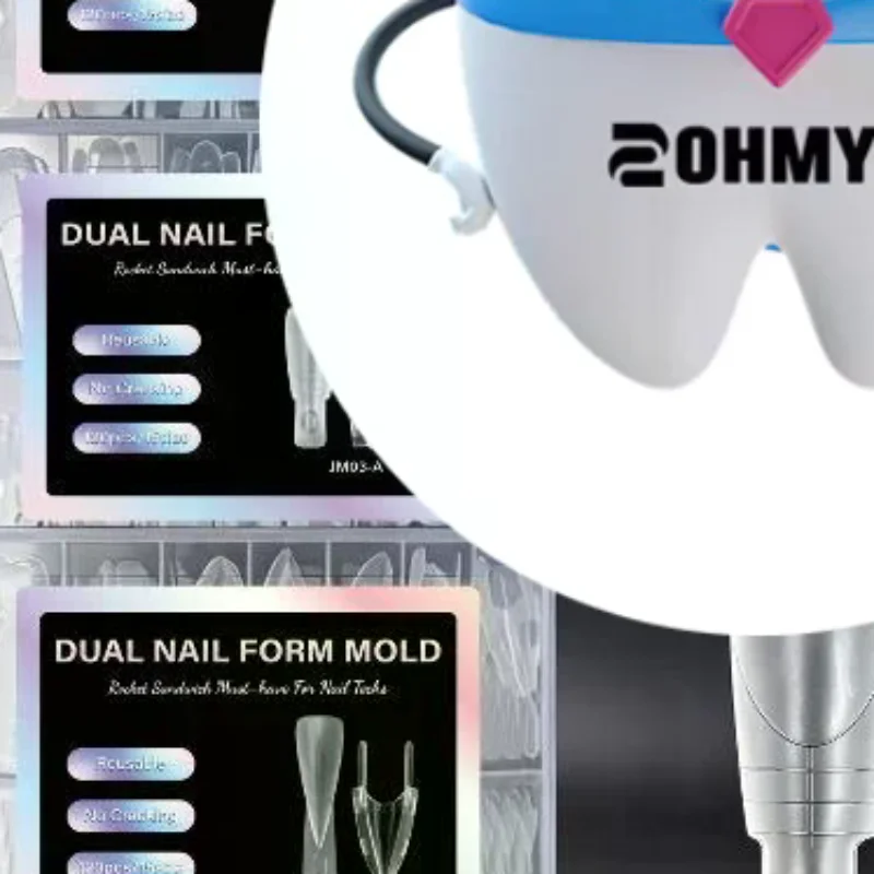 【Y】120Pcs Lightweight Dual Nail Form Molds Clear Sandwich Nail Extension Molds for Travel Home Nail Art DIY