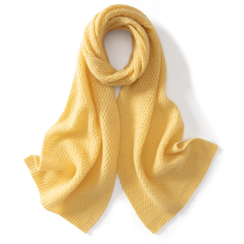 

Autumn Winter New 100% Cashmere Scarf Versatile Solid Color Thick Knitted Neck Warmer Korean Style Unisex Couple Shawl