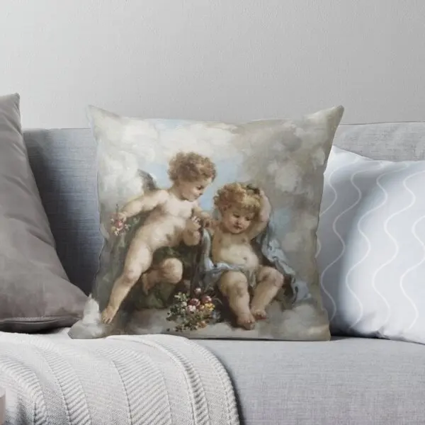 Cherub Renaissance Art Aesthetic Update  Printing Throw Pillow Cover Bed Waist Case Wedding Comfort Pillows not include One Side