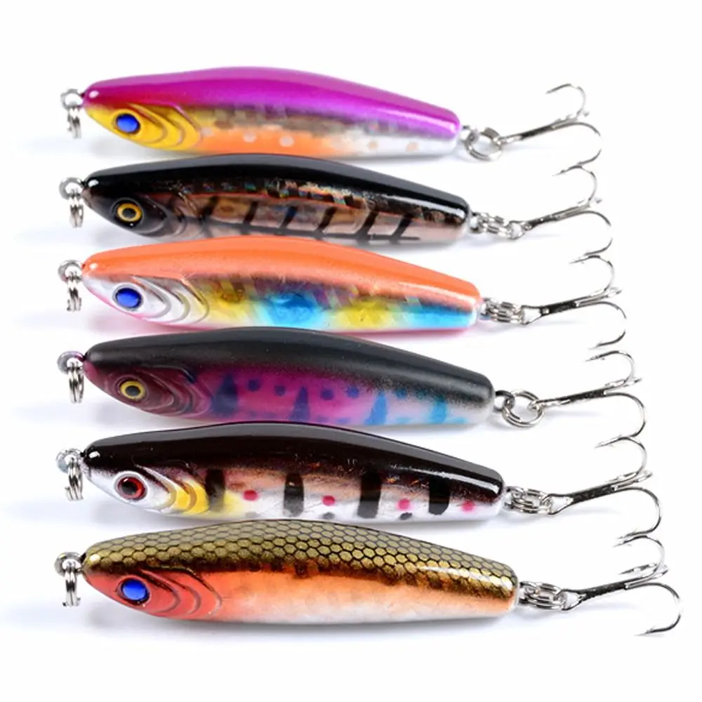 

Fishing Bait 6.4cm/15.6g Pencil Fish Bait Artificial Long-Range Biomimetic Bait Long Throw Tremble Lure Bait Bass