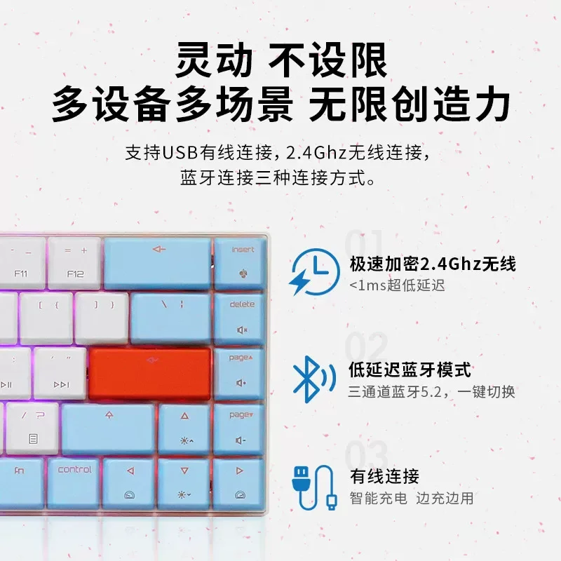 original CHERRY LP2.1 Wireless RGB  mechanical keyboard game E-sports keyboard 68 keys