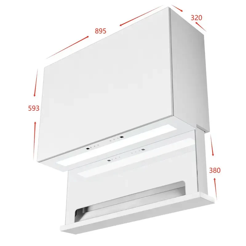 

Ligent New Fully Embedded Range Hood With Baffle Stainls Steel Housing And Hotel Use