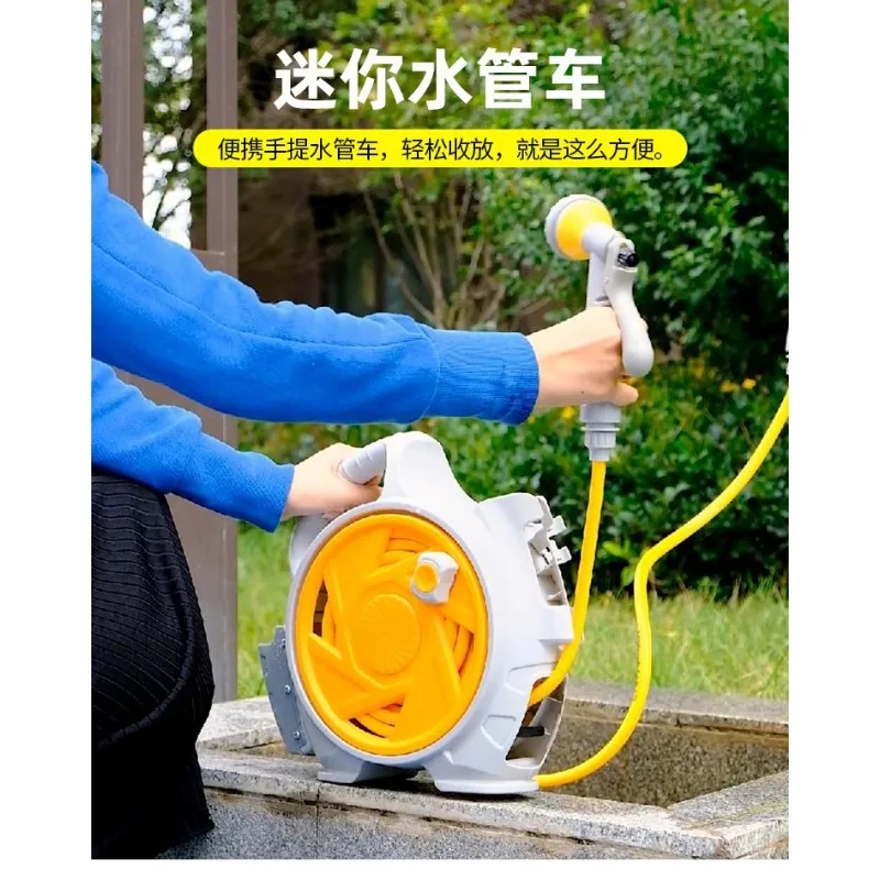Mini water pipe storage rack, 15-meter water pipe cart, simple portable water pipe storage