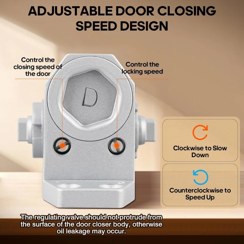 Soft Closing Automatic Door Closer Heavy Duty Hydraulic Adjustable Speed Positioning Door Stop Protective Door Holder Hardware