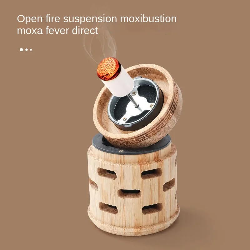 Smokeless Eye Moxibustion Tool Bamboo Wood Anti Scalding Moxa Stick Burner Hot Compress Warm Therapy Relieve Eye Fatigue