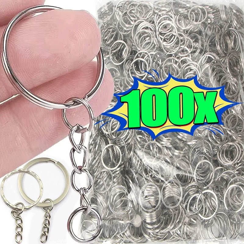 20/100 قطعة معدنية فارغة كيرينغ المفاتيح سبليت خواتم الموجودة في قاعدة المفتاح حلقات المفاتيح مشبك قفل مفتاح سلسلة مفتاح قلادة حلقات الفولاذ المقاوم للصدأ #1