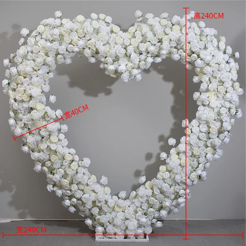 

2x2 meters heart-shaped flower art proposal ceremony arrangement flower art wedding stage exhibition hall decoration hydrangea r