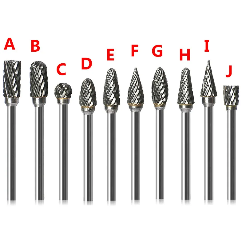 Tungsten Carbide 3x6mm Burr Drill Bits Rotary Burrs Metal Diamond Grinding Woodworking Milling Cutters Rotary Tool For Drill Bit