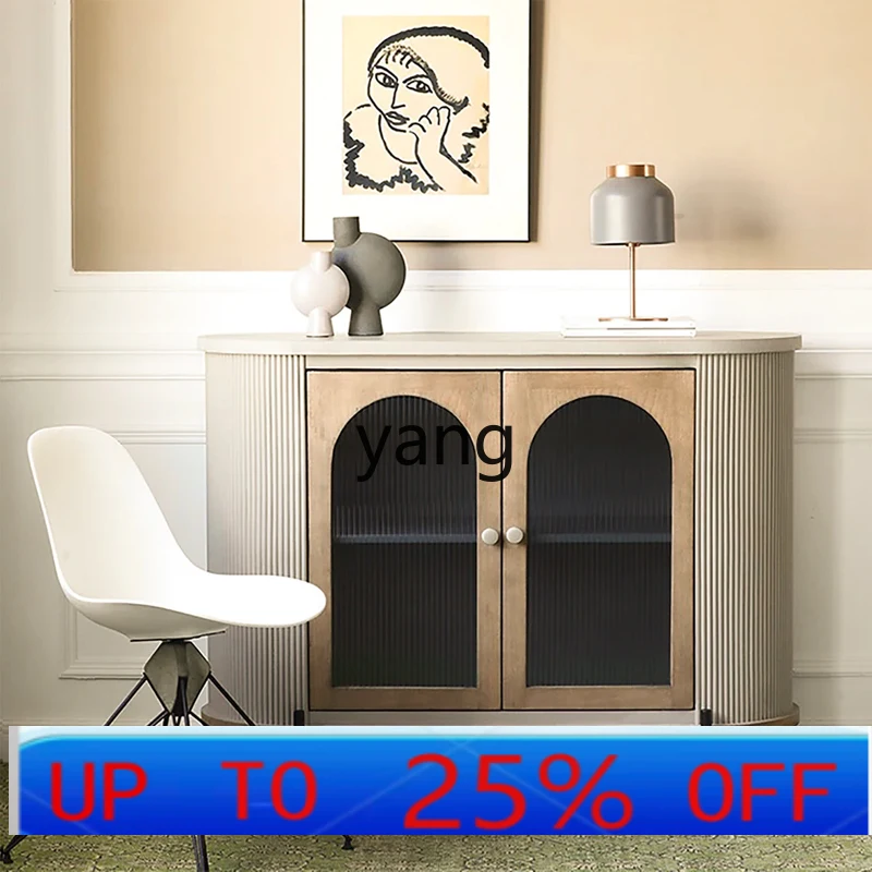 

CX light luxury solid wood porch cabinet foyer decoration simple modern dining side locker