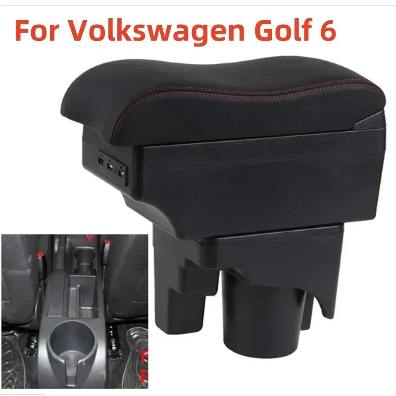 

For Volkswagen Golf 6 Armrest Box Central Storage Box Retrofit Car Accessories