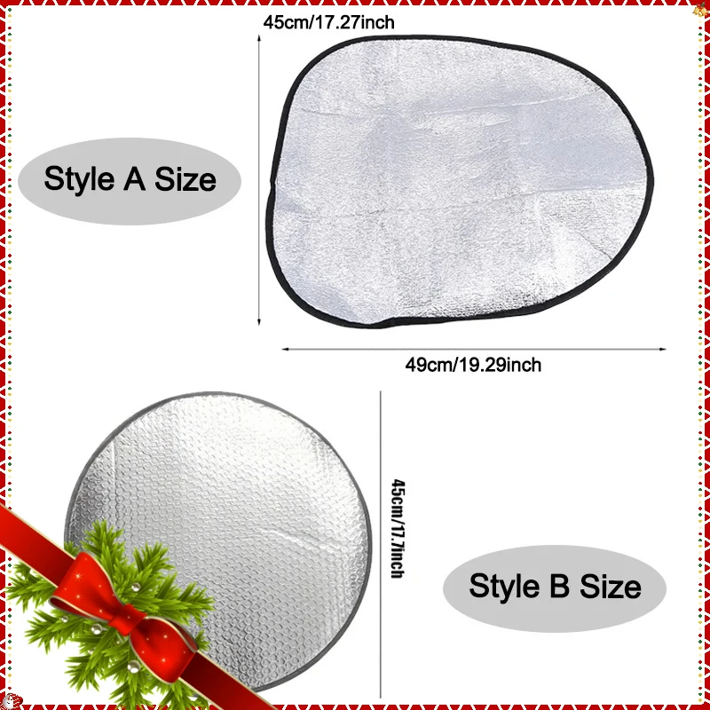 

Car Steering Wheel Sun Shade Double Thick Sun Protection Foldable Anti-uv Sunscreen Car Supplies Car Steering Wheel Cover Silver