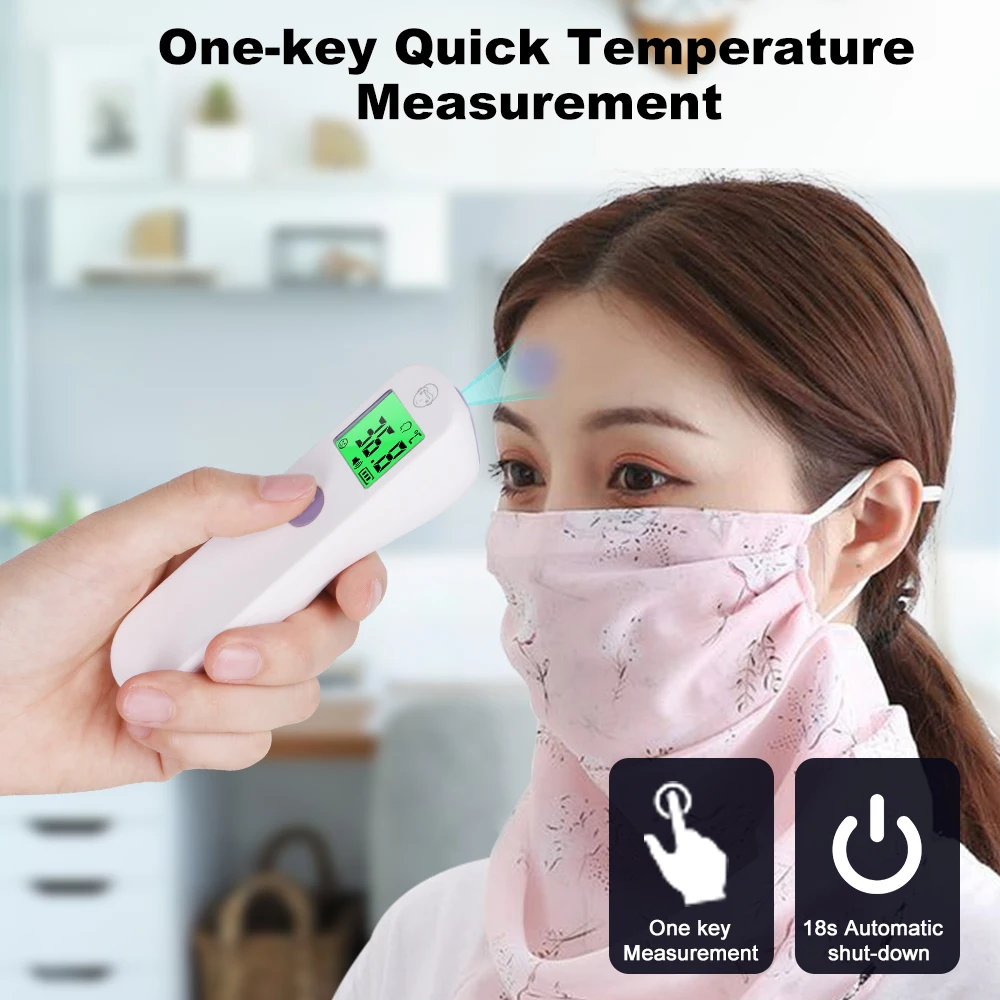 hetaida Digital Infrared Thermometer Forehead Body Non-Contact Thermometer Baby Adult Fever Accurate Measure Medical Thermometer