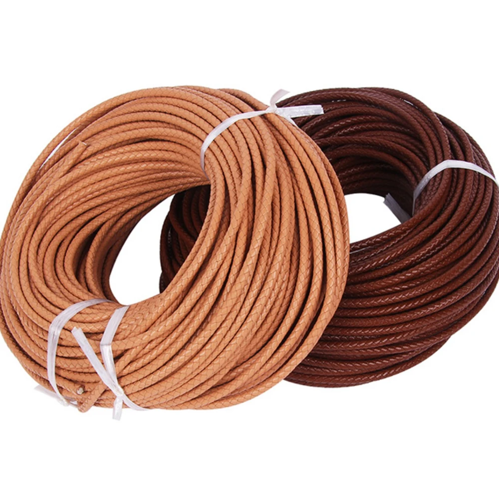 2meters 3/4/5/6mm colorful Braided Genuine Leather Bracelet Findings Round Leather Cord String Rope DIY Necklace Bracelet Making