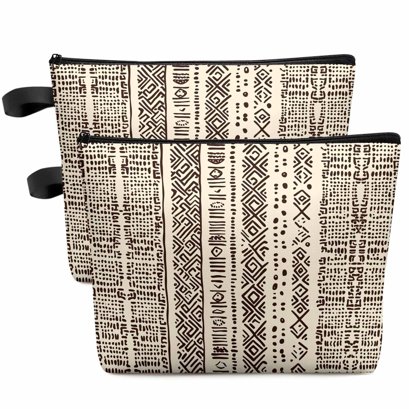 

Vintage Bohemian Lines Large Capacity Travel Cosmetic Bag Portable Makeup Storage Pouch Women Waterproof Pencil Case