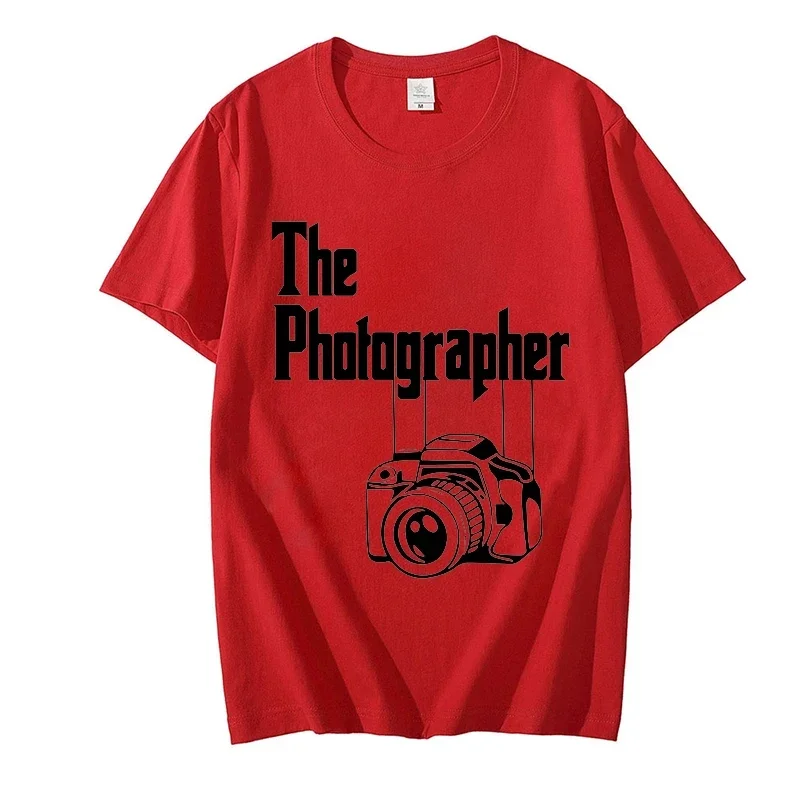 2024 Summer New Men T-shirts The Photographer Cotton Tshirt Photography Short Sleeve Tee Clothes Casual Fashion Oversized TShirt