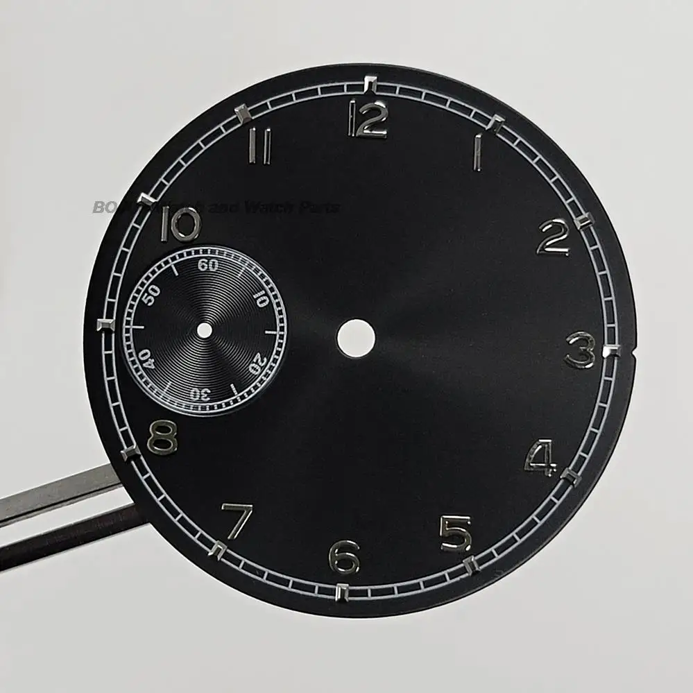 37mm Black Watch Dial Watch Face without Luminous for ETA 6497 or Sea gull st3600 movement Replacement Repair Tools Watch Parts