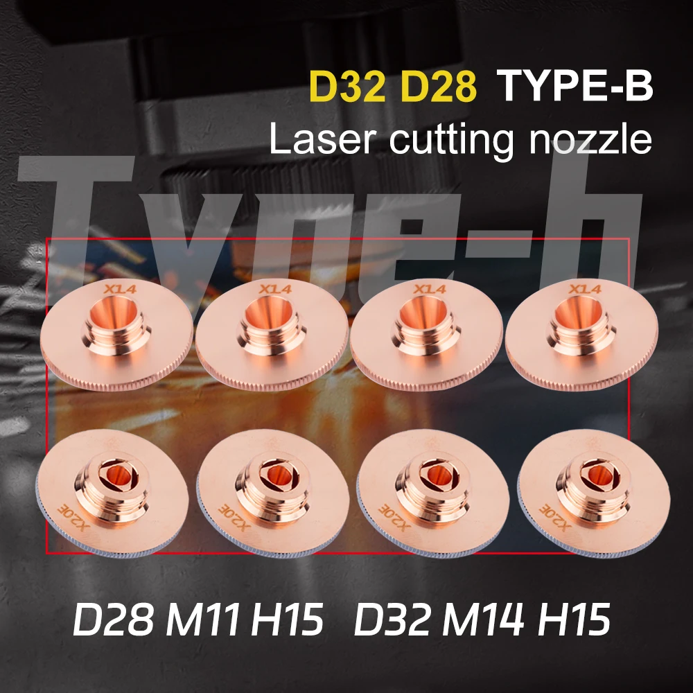 High Speed Fiber Laser Nozzles D28 M11 D32 M14 Single Double Chrome Cutting Nozzle for Raytools Precitec BOCHU HSG Laser Head