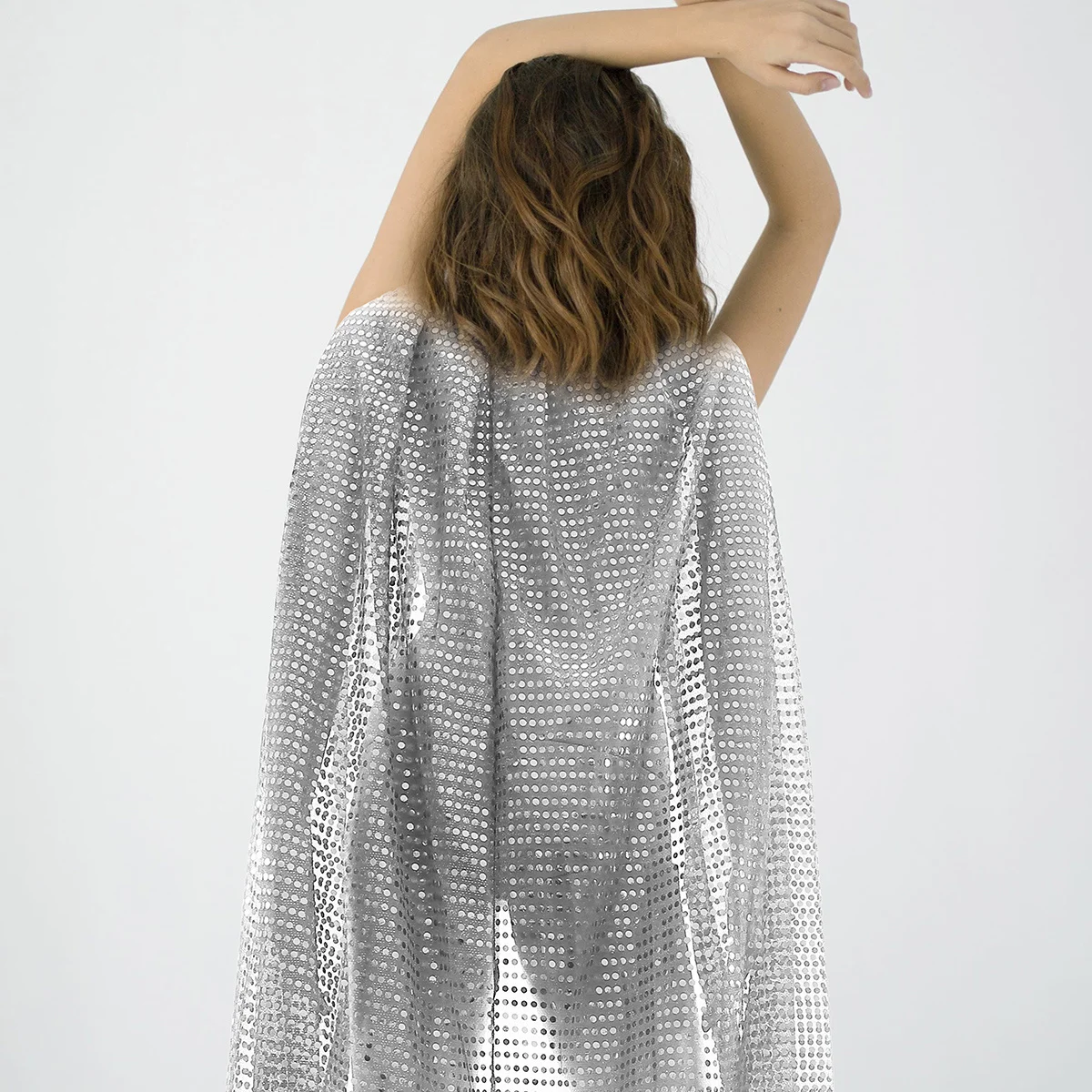 

Sequin Cloak For Halloween Costume Party Masquerade Wear Medieval Witch Vampire Role Play Fancy Dress Silver