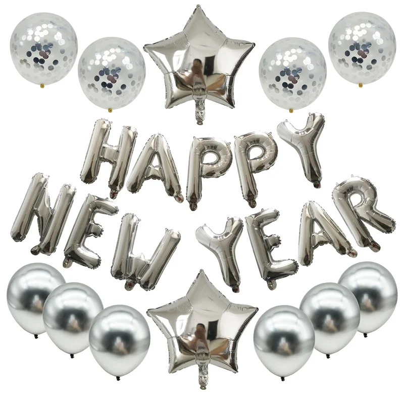 1 حقيبة بالونات سنة جديدة سعيدة 2026 سنة جديدة سعيدة حفلة الاحتفال الديكور عيد الميلاد المنزل ليلة رأس السنة مهرجان لوازم الحفلات