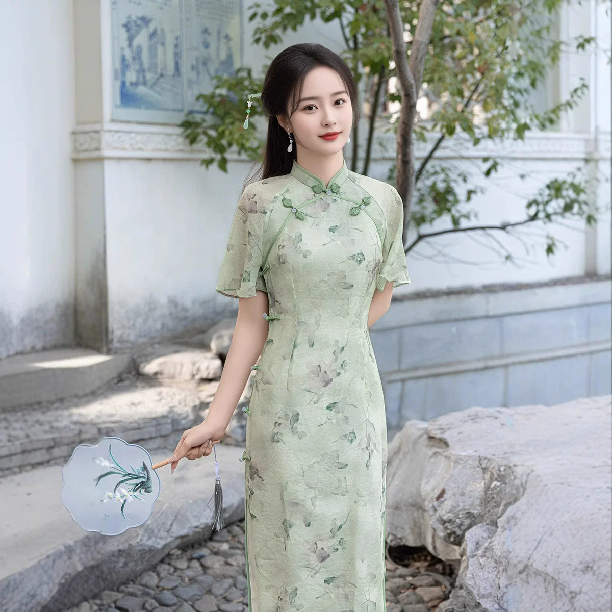 النمط الوطني الجديد النمط الصيني تحسين شيونغسام 2025 الصيف فتاة شابة ريترو سيدة فستان شيونغسام فستان تشيباو #4