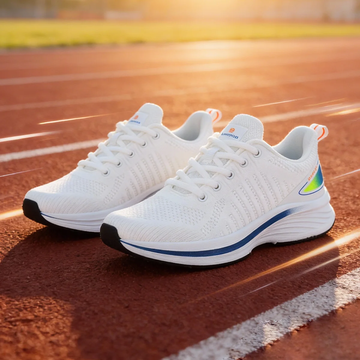 Baasploa Women Running Shoes Comfort Lightweight Sport Shoes New Mesh Breathable White Casual Sneakers Lace-Up Non-Slip