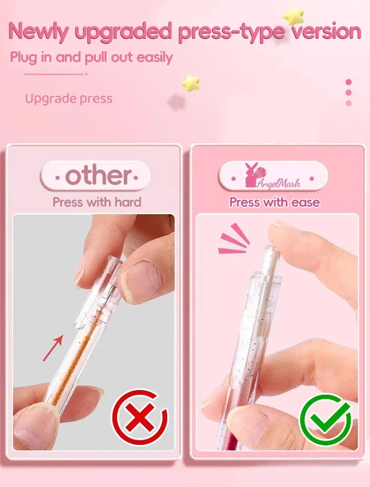 8/12/18/24/36/48 Farben Flash Stifte/Einziehbare Glitter Gel Stifte Handschrift Stifte für Schreiben Notizen Kunst Färbung Zeichnung DIY – Detail 6