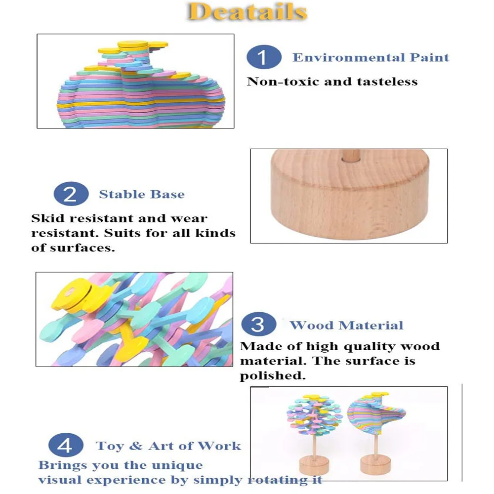 تخفيض كبير على لعبة فيبوناتشي ذات تسلسل خشبي حلزوني على شكل مصاصة لعبة دوارة عصا سحرية مجموعة أدوات تخفيف الضغط لعبة تسلسل فيبوناتشي