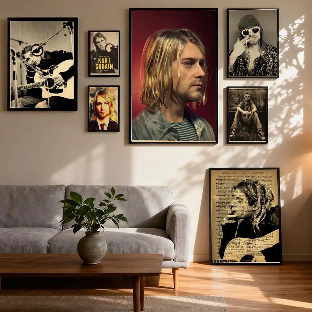 

Star Kurt Cobain Poster Prints Oil Painting Mural Living Room Home Decoration Party Evening Party Cover