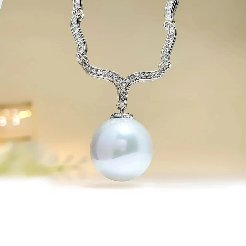 Explosion Shining Fritillaria Pearl Collar Chain Pendant Banquet Celebrity Set 925 Silver Girl Light Luxury Crowd