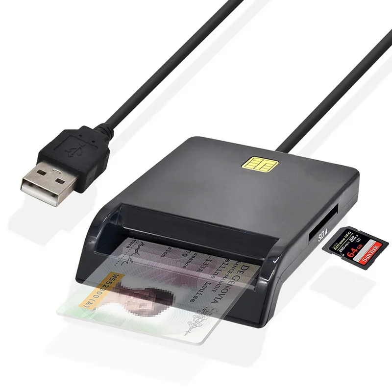 USB SIM Smart Card Reader For Bank Card IC/ID EMV SD TF MMC Cardreaders USB for Windows 7 8 10 Multi-in-one Smart Card Readers