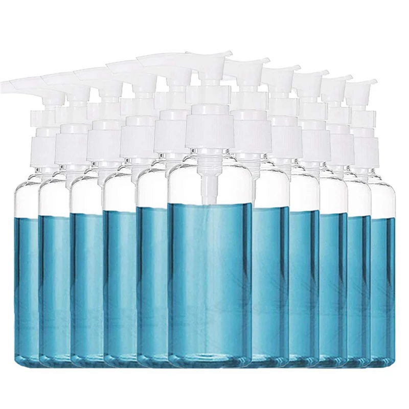 【MUST-HAVES】72 pacote 3.4oz/100ml garrafas de viagem transparentes bomba garrafa dispensador de loção para água, óleo de massagem, shampoo