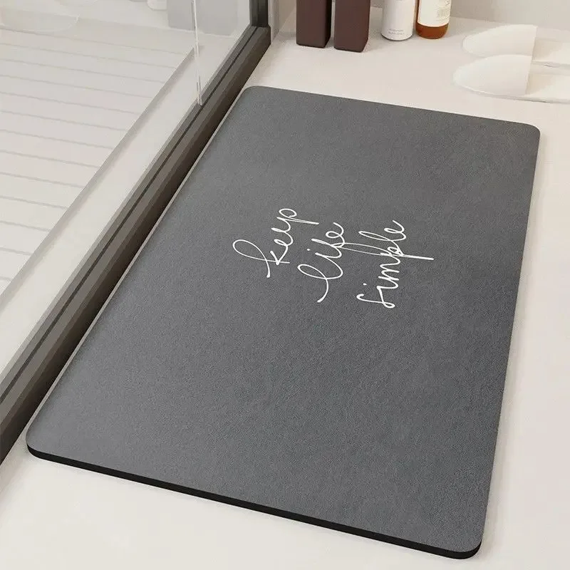 VIKAMA Minimalist Bathroom Floor Mat - Water Absorbing and Slip-Resistant Bathroom Floor Mat - Modern Home Decoration