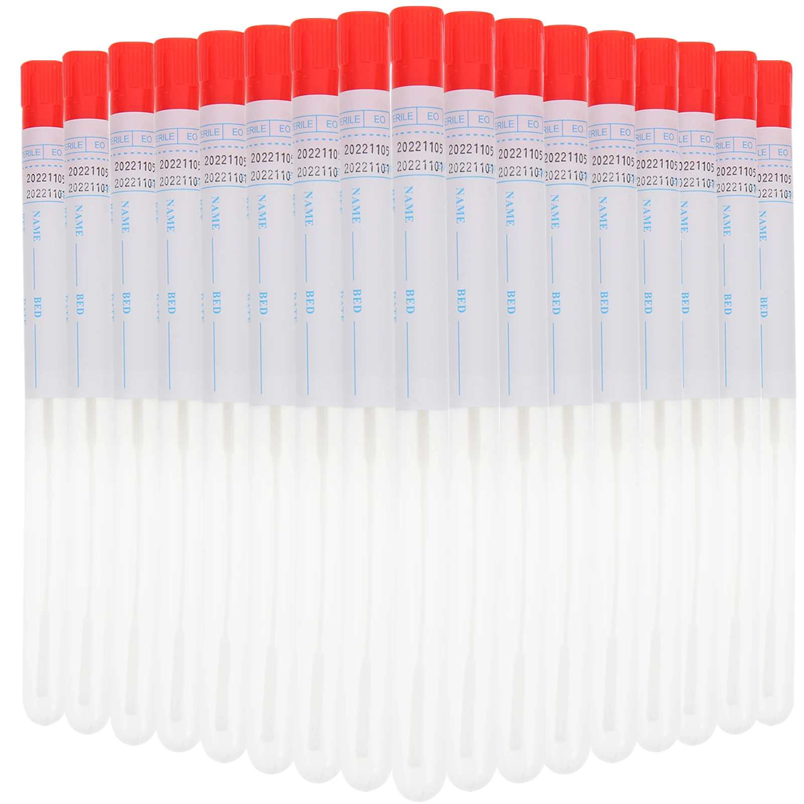 50 Sets Disposable Nasal Swabs Sampler Flocked Sterile White Lightweight Portable Testing Specimen Medical Accessory