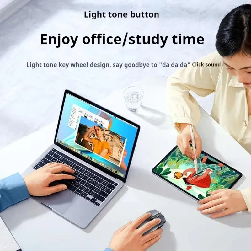 Ugreen Wireless Mouse Bluetooth Mute Bluetooth 5.0 2.4g 4000dpi Ergonomic Computer Office Esports Game 6 Mute Button Mouse