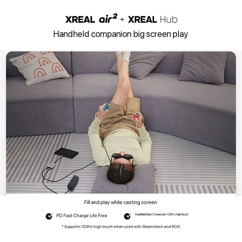 XREAL Hub 120hz USB-C PD Fast Charging Adapter Video Adapter For XREAL AIR AIR2 Air 2 pro Glasses Switch PS4 PS5 Converter