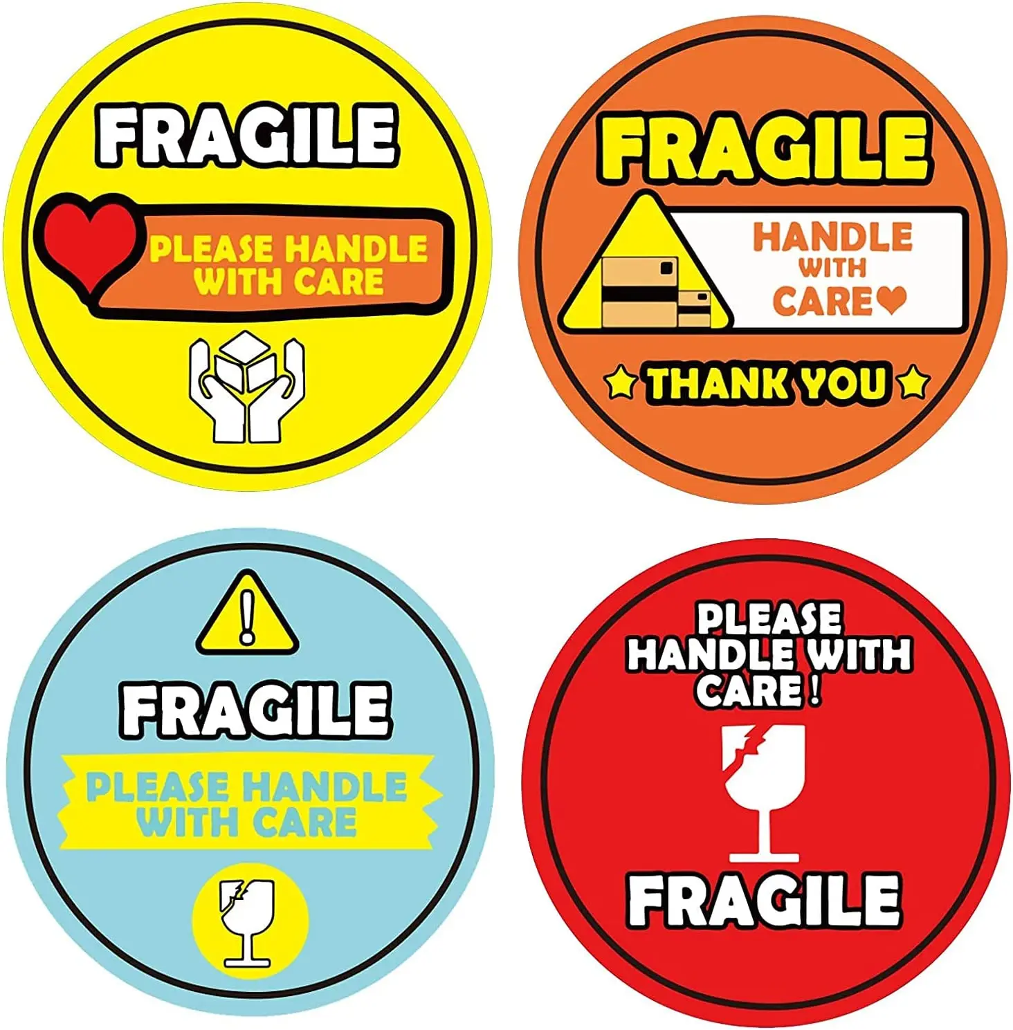 

Fragile Shipping Box Stickers Please Handle with Care Stickers,Packing Warning Labels 2 Inch Happy Mail Stickers