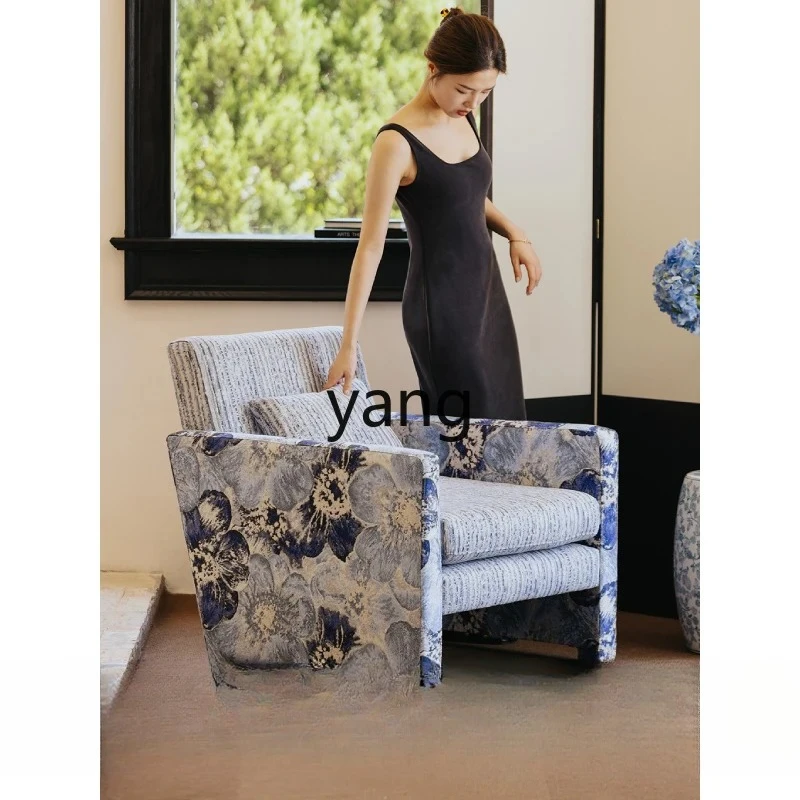 CX  flora blue medieval Italian single sofa haute couture modern leisure chair
