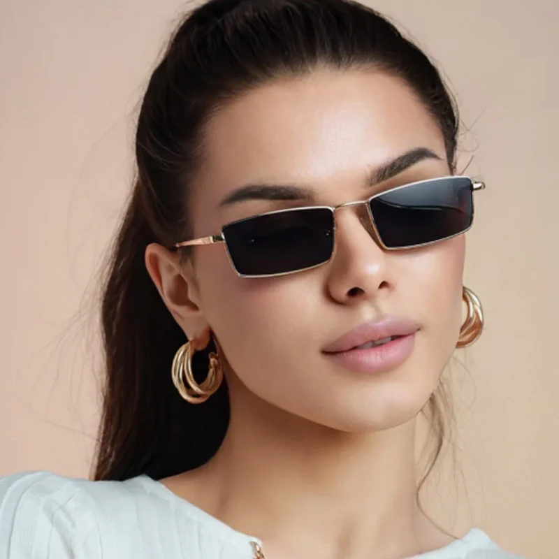 Ciclismo retro pequeno quadrado de metal óculos de sol feminino marca designer óculos de sol feminino simples elegante uv400 óculos de sol