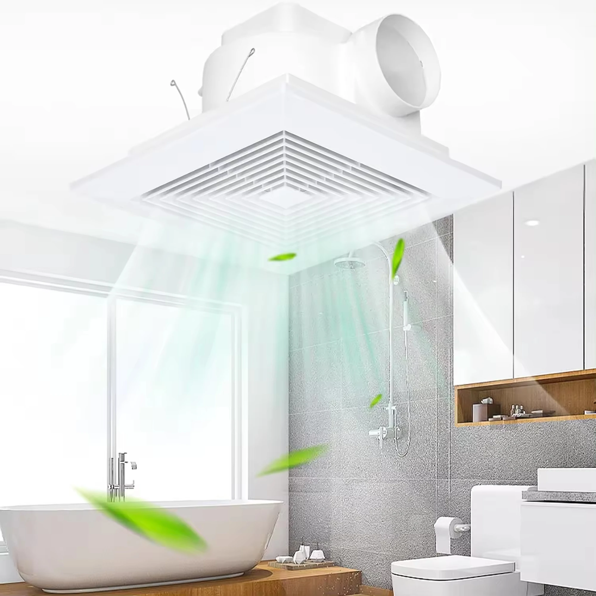 

200mm 8 Inch Exhaust Fan Ventilation Fan Kitchen Ceiling Extractor Vent Fan Toilets Duct Blower for Wall Window Bathroom